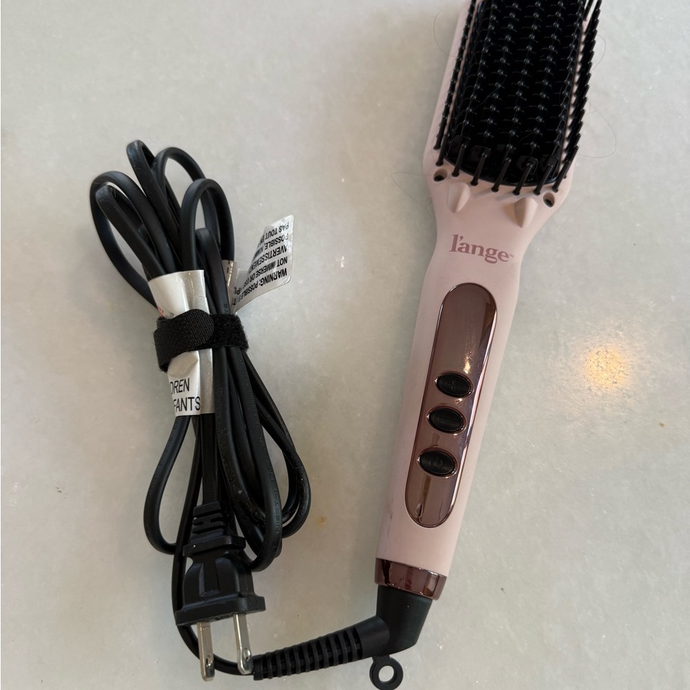 Lange Pink Ceramic Straightening Brush with Ergonomic Design - Picture 4 of 4